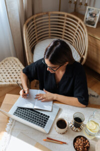 woman working at a desk