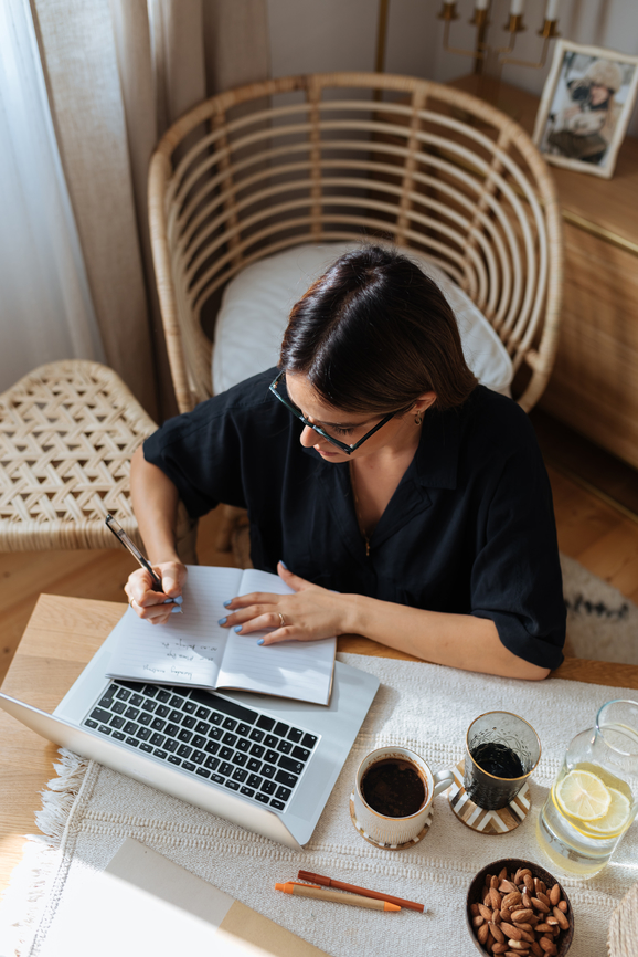 woman working at a desk