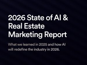 Cover image for the 2026 State of AI and Real Estate Marketing Report highlighting how artificial intelligence is shaping real estate marketing